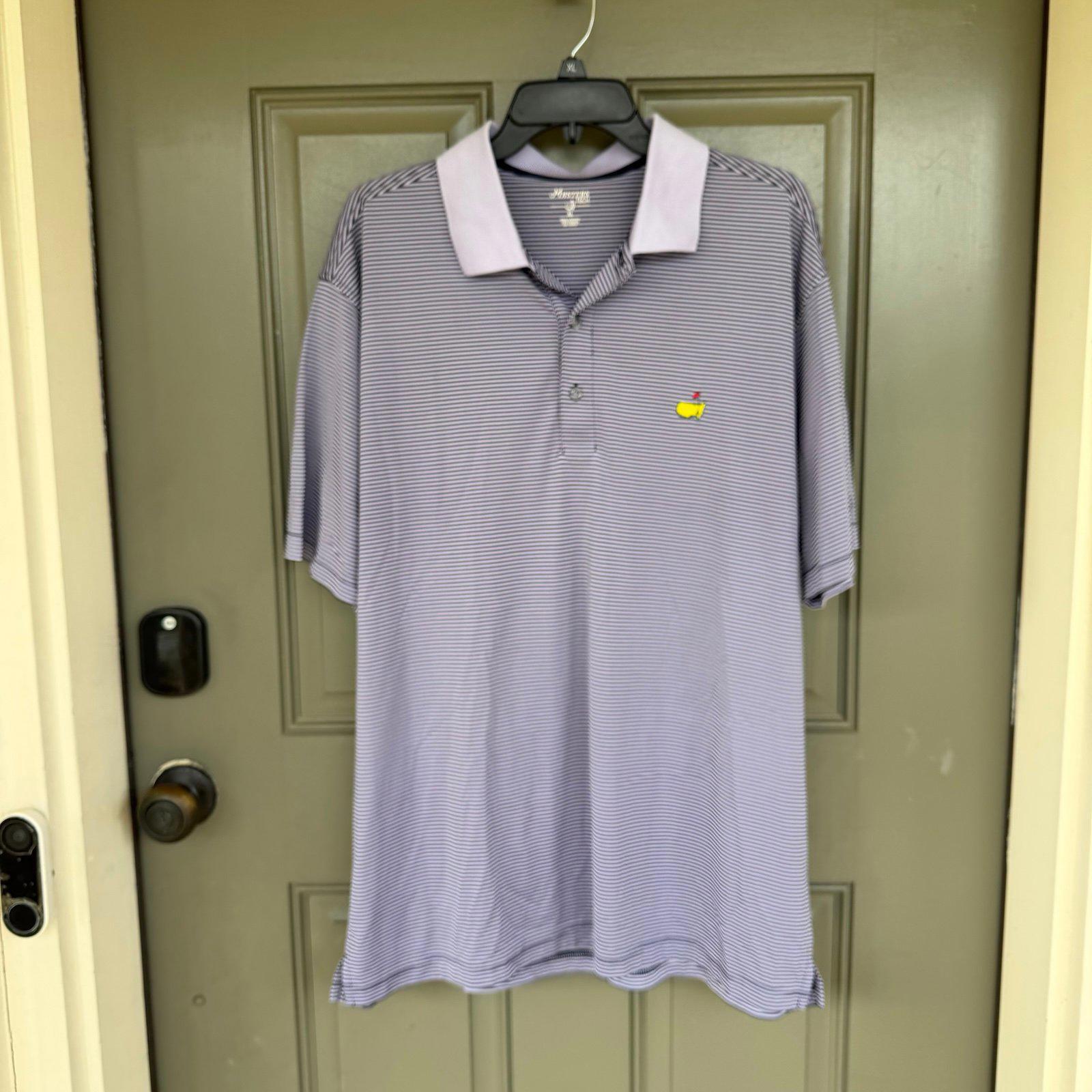 Masters Tech Purple Striped Performance Polo Mens Xl
